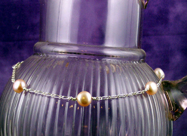 AN043 - Pink Pearls On A Chain – Length 12” AN043 - Pink Pearls On A Chain – Length 12”