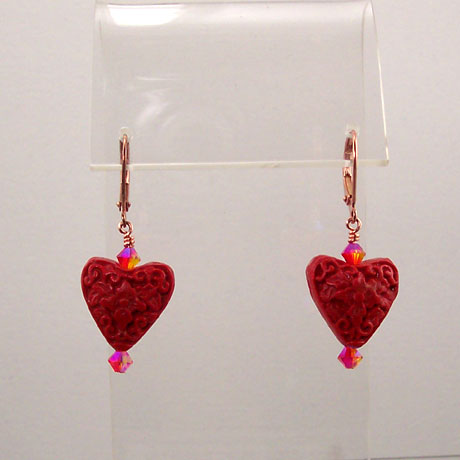 E0488 - Flaming Hearts - 1.5" lever backs E0488 - Flaming Hearts - 1.5" lever backs