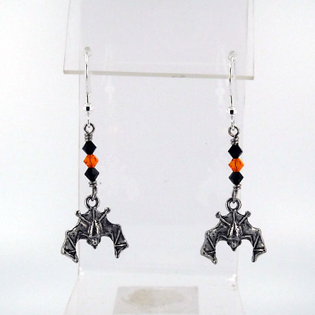 E0499SW - Bat earrings - 2.5" - French hooks E0499SW - Bat earrings - 2.5" - French hooks