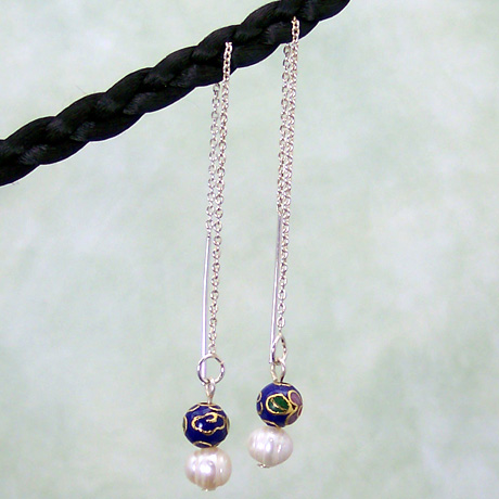 ET027 - Blue Cloisonné & Pearl ET027 - Blue Cloisonné & Pearl